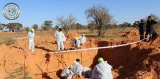 هيئة البحث على المفقودين تستخرج جثتين مجهولتي الهوية من موقعين في ترهونة