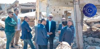 باشاغا يزور سرت ويتفقد المباني المتضررة بمنطقة الجيزة البحرية